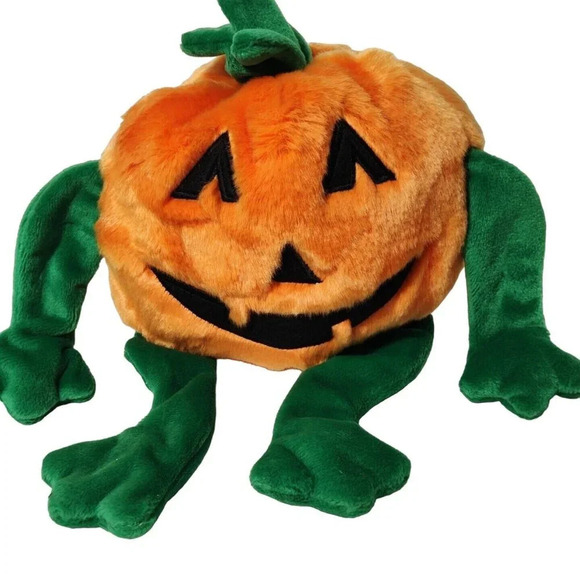 Ty Other - Vtg Ty Beanie Buddies Orange Green Pumkin Pumpkin Plush Stuffed 1999 Halloween
